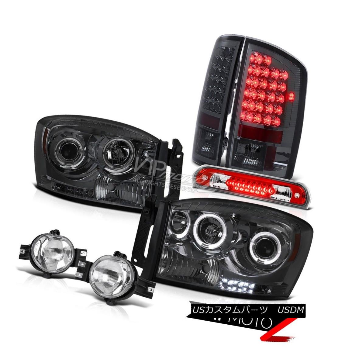 ヘッドライト 07 08 Dodge Ram 1500 Headlights Halo DRL LED Tinted Brake Lights Euro Fog Red 07 08ドッジラム1500ヘッドライトHalo DRL LEDトーンブレーキライトユーロフォグレッド 【並行輸入品】