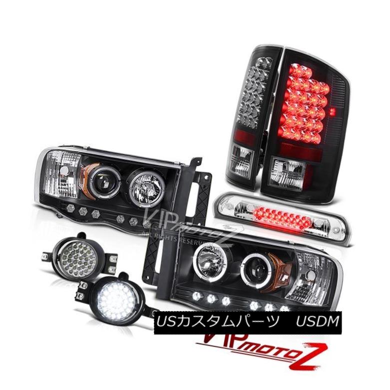 ヘッドライト 02 03 04 05 Ram 3500 Black LED Headlights L.E.D Rear Tail Lights Fog Third Brake 02 03 04 05 Ram 3500ブラックLEDヘッドライトL.E.Dリアテールライトフォグ第3ブレーキ 【並行輸入品】