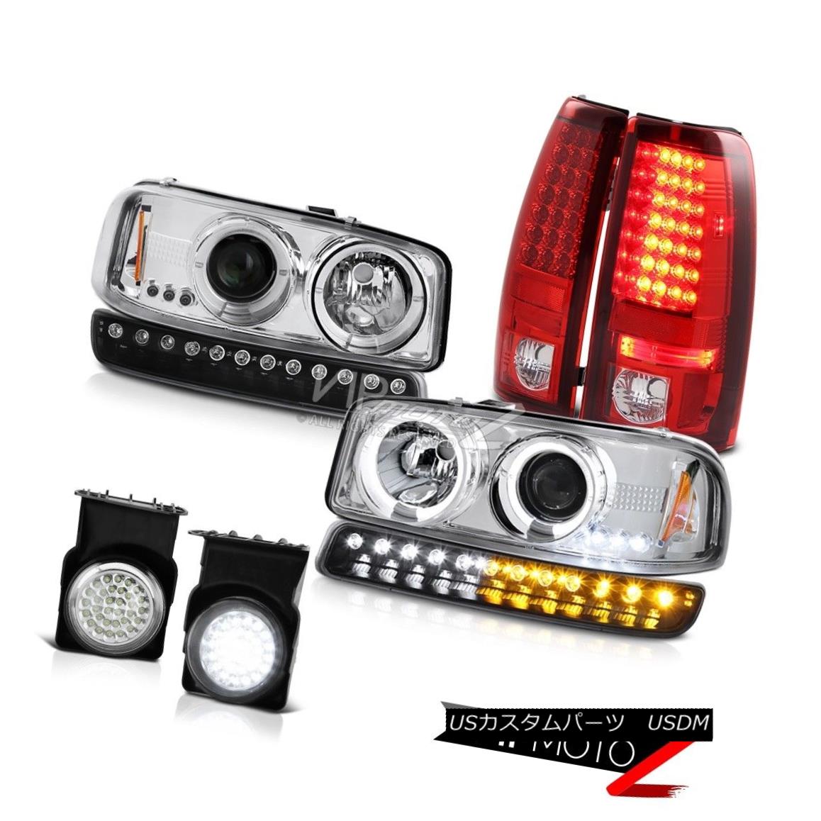 ヘッドライト 03-06 Sierra GMT800 Chrome foglamps red tail lights black bumper lamp headlights 03-06シエラGMT800クロームフォグランプレッドテールライトブラックバンパーランプヘッドライト 【並行輸入品】
