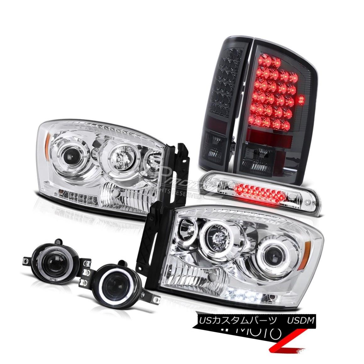 ヘッドライト 2007-2008 Dodge Ram Projector Halo Smoke LED Taillights Glass Fog Roof Stop 2007-2008ダッジ・ラム・プロジェクターHalo Smoke LED灯台ガラス曇り屋根停止 【並行輸入品】