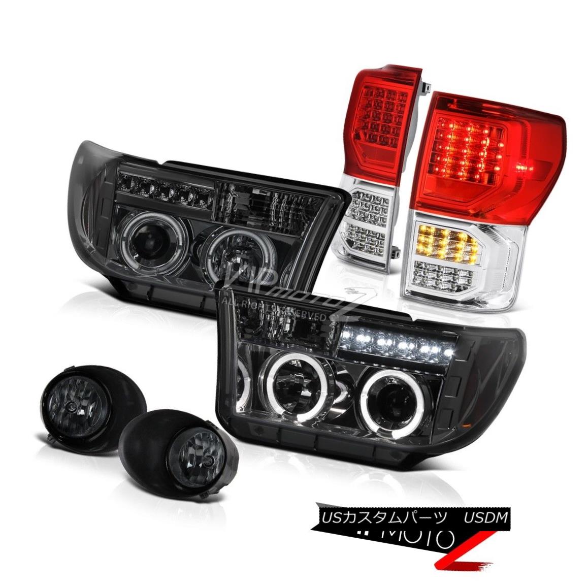 ヘッドライト 07-13 Toyota Tundra SR5 Red Tail Lights Fog Lamps Headlights DRL \