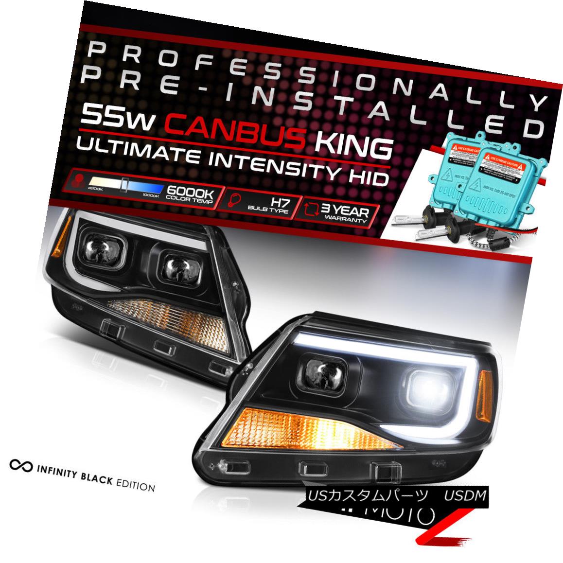 ヘッドライト [55W HID Bulbs] 15-17 Chevy Colorado Black Dual Projector LED Bar DRL HeadLight [55W HID電球] 15-17シボレーコロラドブラックデュアルプロジェクターLEDバーDRLヘッドライト 【並行輸入品】