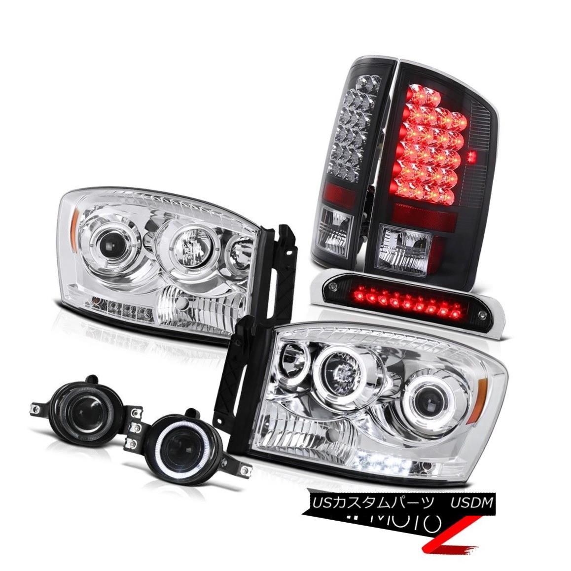 ヘッドライト Angel Eye Headlights Black LED Tail Lights Driving Fog Roof 2006 Ram PowerTech エンジェルアイヘッドライトブラックLEDテールライトドライフォグルーフ2006 Ram PowerTech 【並行輸入品】