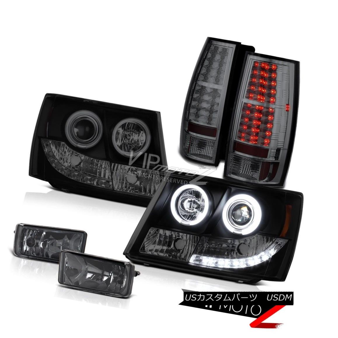 ヘッドライト 2007-14 Chevy Tahoe Suburban CCFL Angel Eye Headlights DRL Tail Lights Foglights 2007 - 14シボレータホ郊外CCFLエンジェルアイヘッドライトDRLテールライトフォグライト 【並行輸入品】