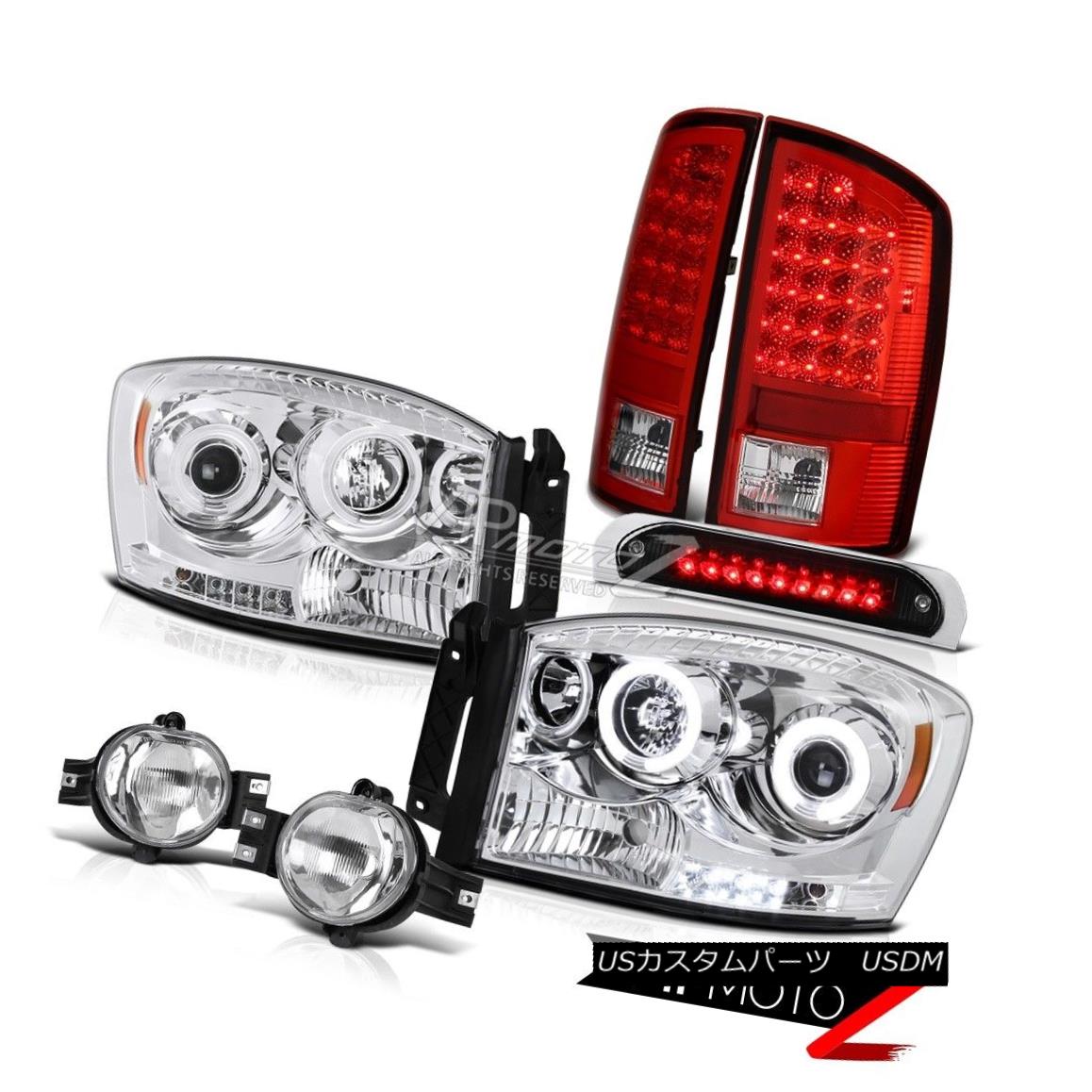 ヘッドライト 2007-2008 Ram Diesel CCFL Ring Headlights Red LED Signal Tail Lights Fog Cargo 2007-2008 Ram Diesel CCFLリングヘッドライトレッドLEDシグナルテールライトフォグカーゴ 【並行輸入品】