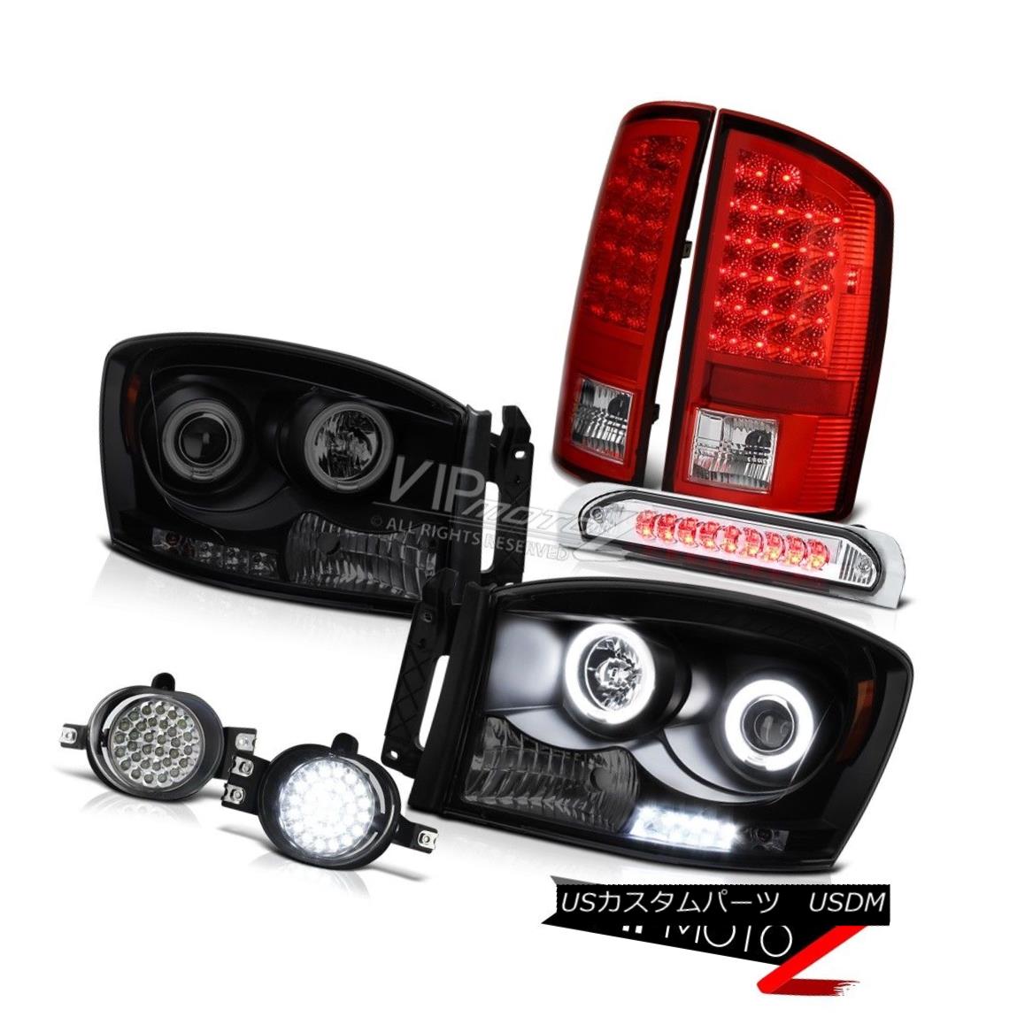 ヘッドライト Smoke CCFL Angel Eye Headlights LED Fog Top Mount Brake Lamp 2006 Dodge Ram 5.7L 煙CCFLエンジェルアイヘッドライトLEDフォグトップマウントブレーキランプ2006ダッジラム5.7L 【並行輸入品】