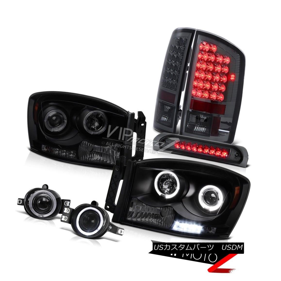 ヘッドライト Dodge Ram SRT SMD DRL Sinister Black Chrome Clear Foglights Top Mount Brake Lamp Dodge Ram SRT SMD DRL Sinisterブラッククロームクリアフォグライトトップマウントブレーキランプ 【並行輸入品】