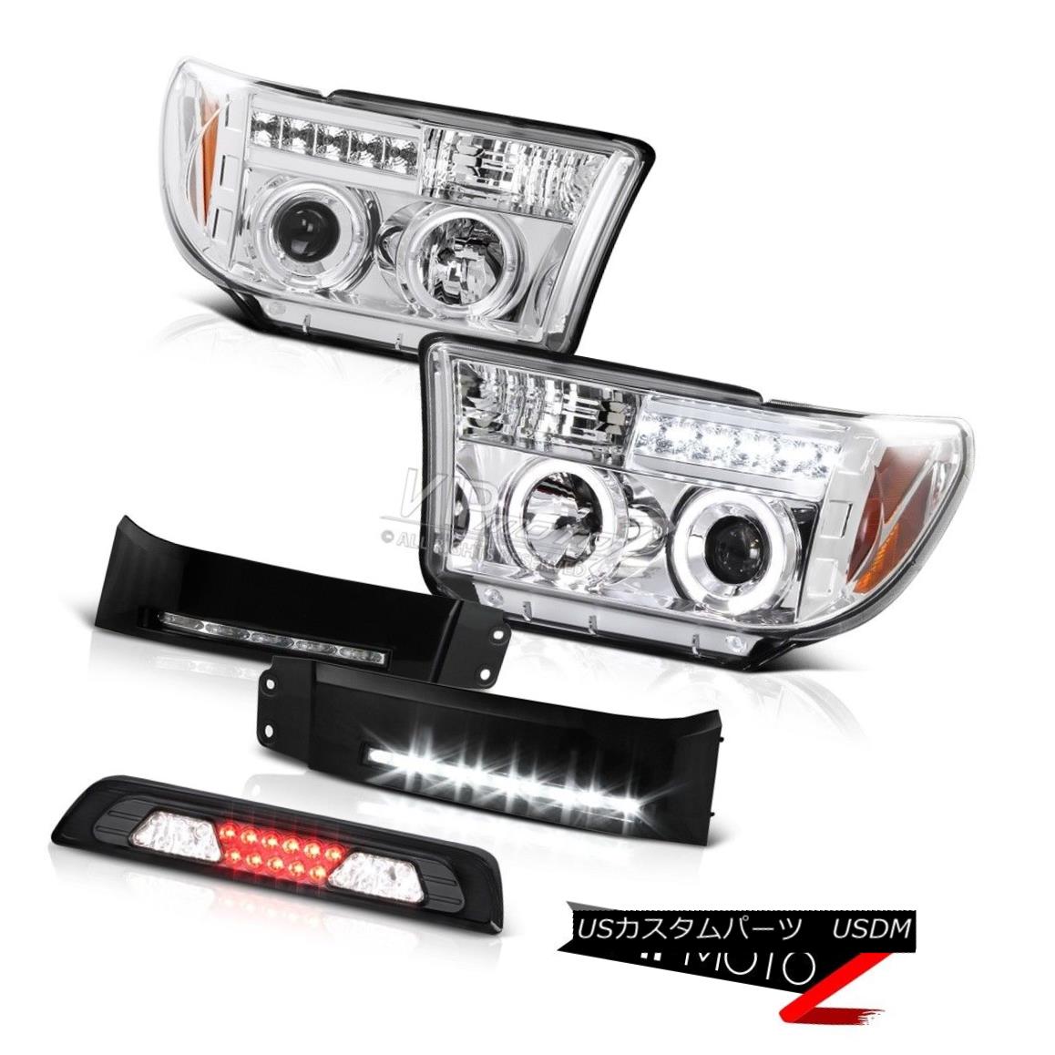 ヘッドライト 2007-2013 Toyota Tundra Platinum Matte Black Bumper DRL High Stop Lamp Headlamps 2007-2013 Toyota Tundra PlatinumマットブラックバンパーDRLハイストップランプヘッドランプ 【並行輸入品】
