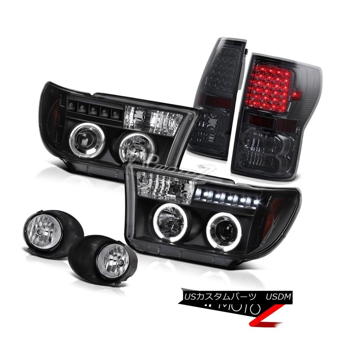 ヘッドライト Toyota Tundra 07-13 Black Halo Projector Headlight+Led Tail Light+Fog Lamp トヨタトンドラ07-13ブラックハロープロジェクターヘッドライト+テールライト+フォグランプ 【並行輸入品】