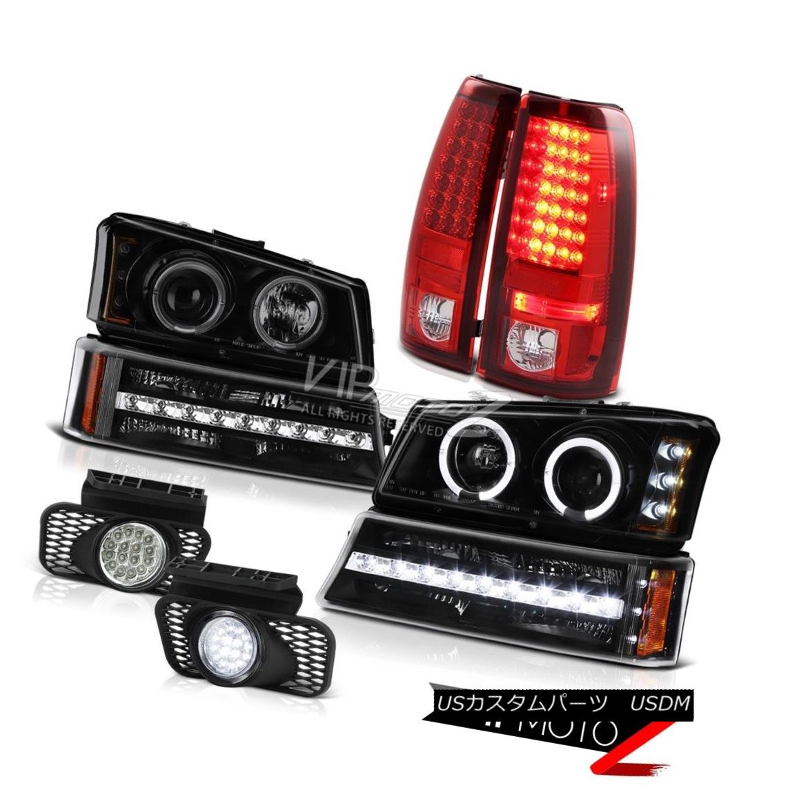 ヘッドライト 03-06 Silverado Chrome foglamps tail lamps matte black parking light headlights 03-06 Silveradoクロームフォグランプテールランプマットブラックパーキングライトヘッドライト 【並行輸入品】