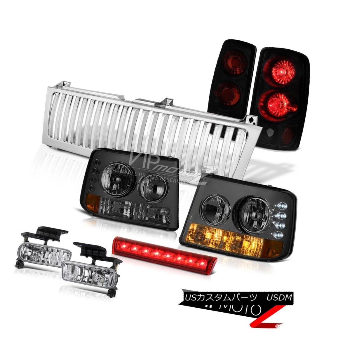 ヘッドライト 00-06 Tahoe 4.8L Headlights Taillights Sinister Black Euro Fog 3rd Brake Red LED 00-06タホ4.8Lヘッドライトテールライト詐欺師ブラックユーロフォグ第3ブレーキ赤色LED 【並行輸入品】