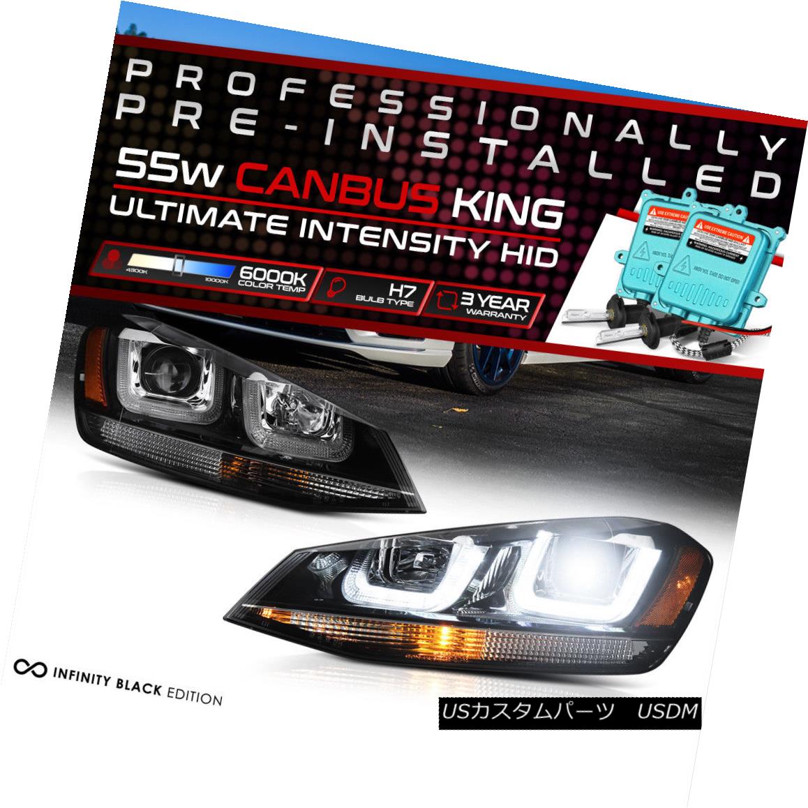 ヘッドライト !Built-In HID Low Beam! 2015-2017 VW Golf GTI Black Headlights lamps Replacement ！内蔵HIDロービーム！ 2015-2017 VW Golf GTIブラックヘッドライトの交換 【並行輸入品】
