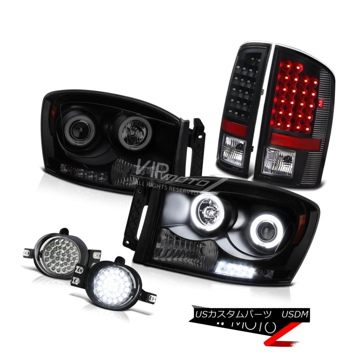 ヘッドライト 2006 Dodge Ram 1500 2500 3500 CCFL Halo Rim Headlight Black Smoke LED Bumper Fog 2006 Dodge Ram 1500 2500 3500 CCFL Halo RimヘッドライトブラックスモークLEDバンパーフォグ 【並行輸入品】