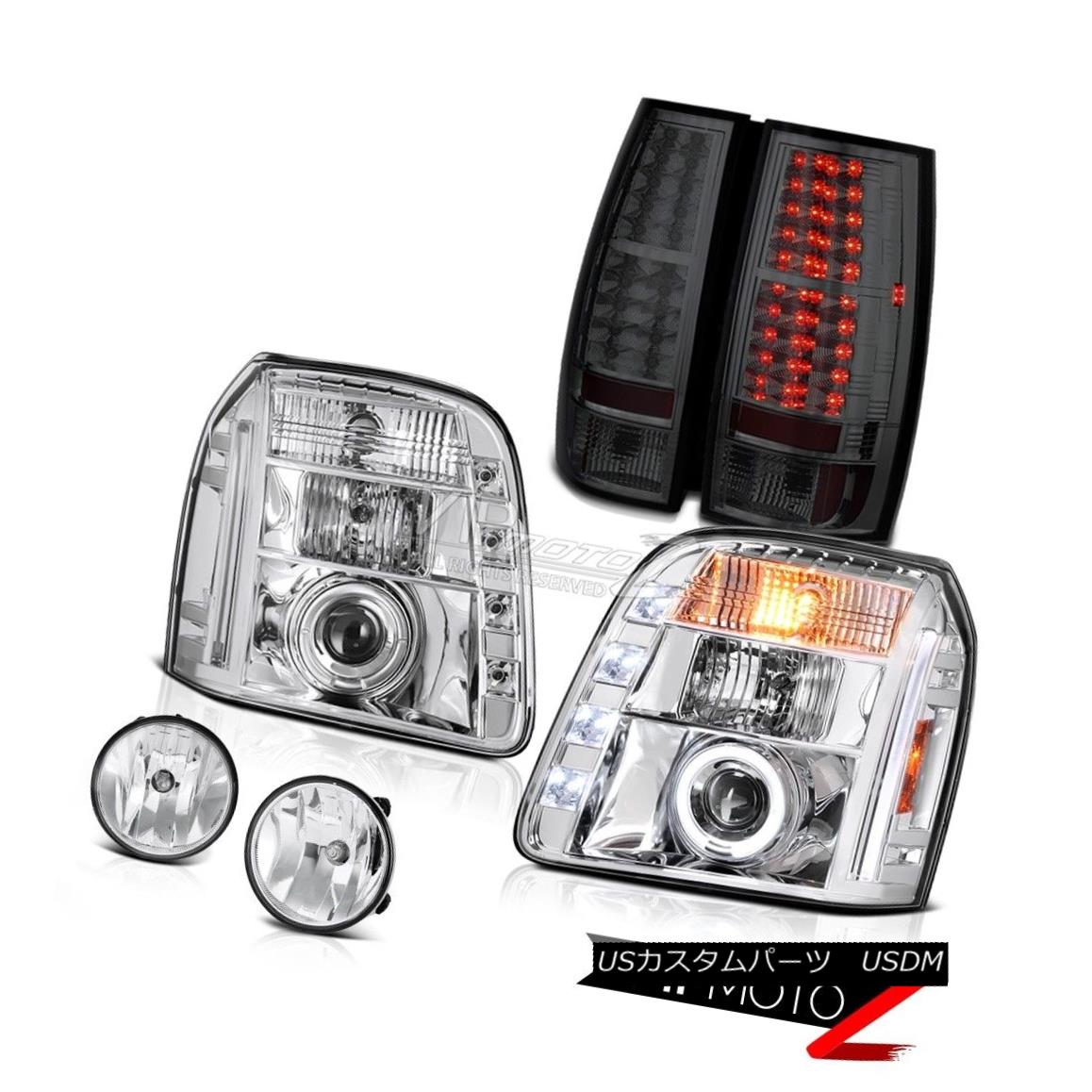 ヘッドライト 07-14 GMC Yukon SLE Chrome Foglamps Smoked Tail Lamps Headlamps SMD Angel Eyes 07-14 GMC Yukon SLEクロームフォグランプスモークテールランプヘッドランプSMD Angel Eyes 【並行輸入品】