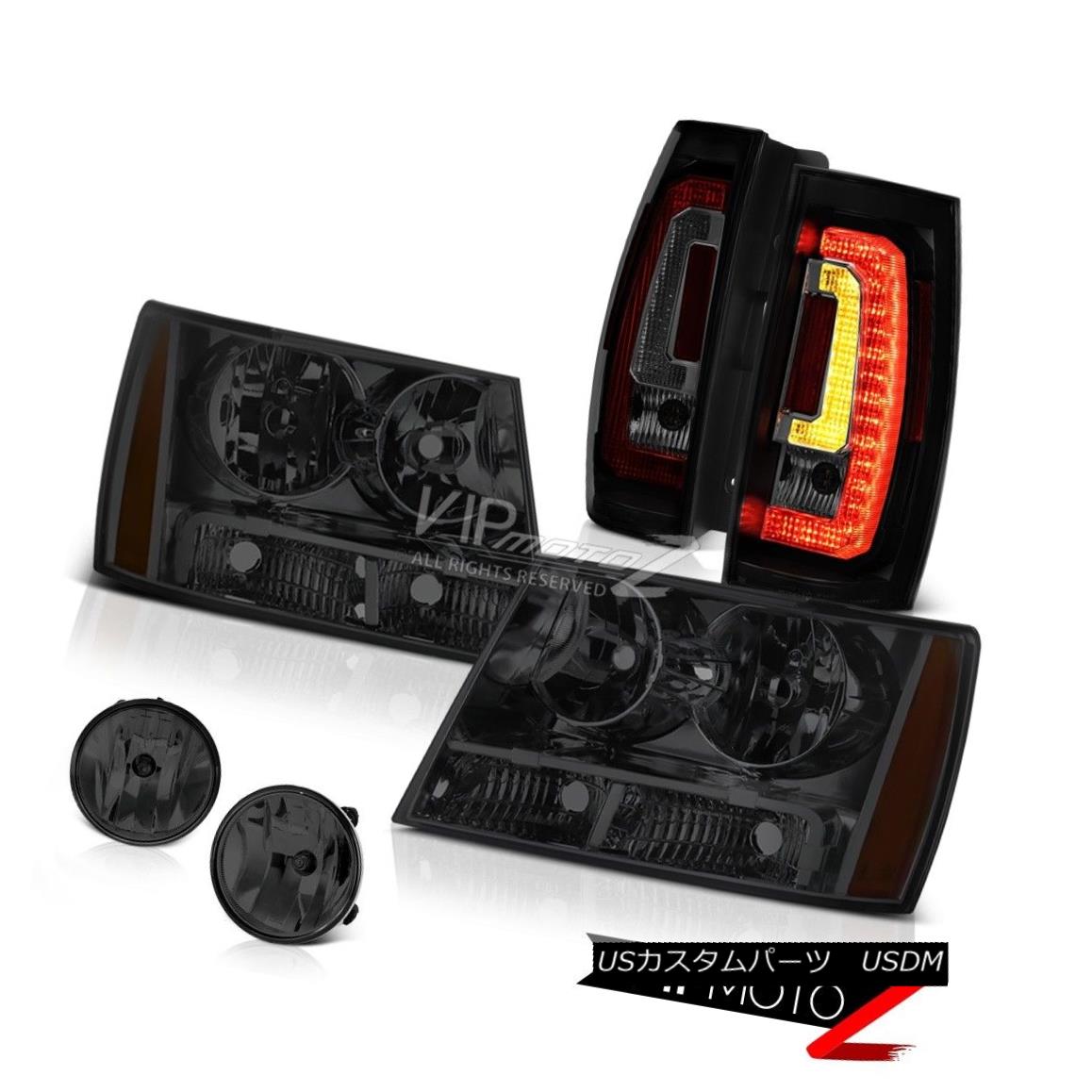 ヘッドライト 07-14 Suburban Tahoe Factory Style Head Lamps Sinister Black Led Rear Spot L+R 07-14郊外のタホ製作所スタイルのヘッドランプ腐った黒色のLED後部スポットL + R 【並行輸入品】