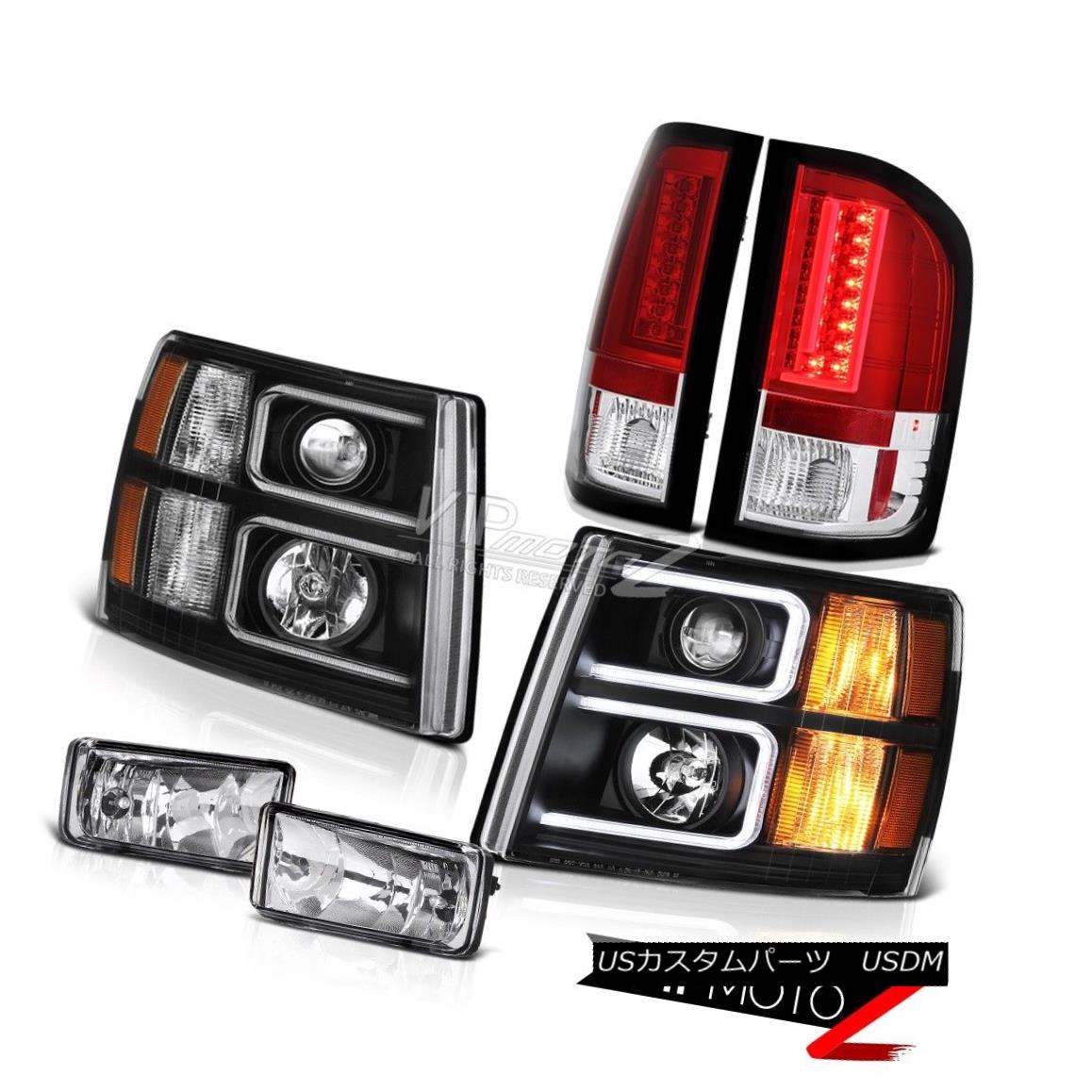 ヘッドライト 07-13 Silverado Red Tail Lamps Headlamps Euro Clear Fog OLED Prism \