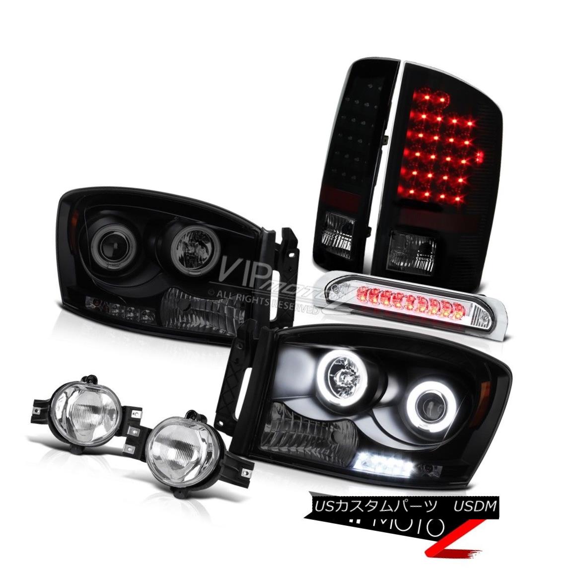 ヘッドライト 06 Dodge Ram SLT Halo Rim CCFL Angel Eye Headlamp Clear Fog 3RD Brake Tail Light 06ドッジラムSLTハローリムCCFLエンジェルアイヘッドランプクリアフォグ3RDブレーキテールライト 【並行輸入品】