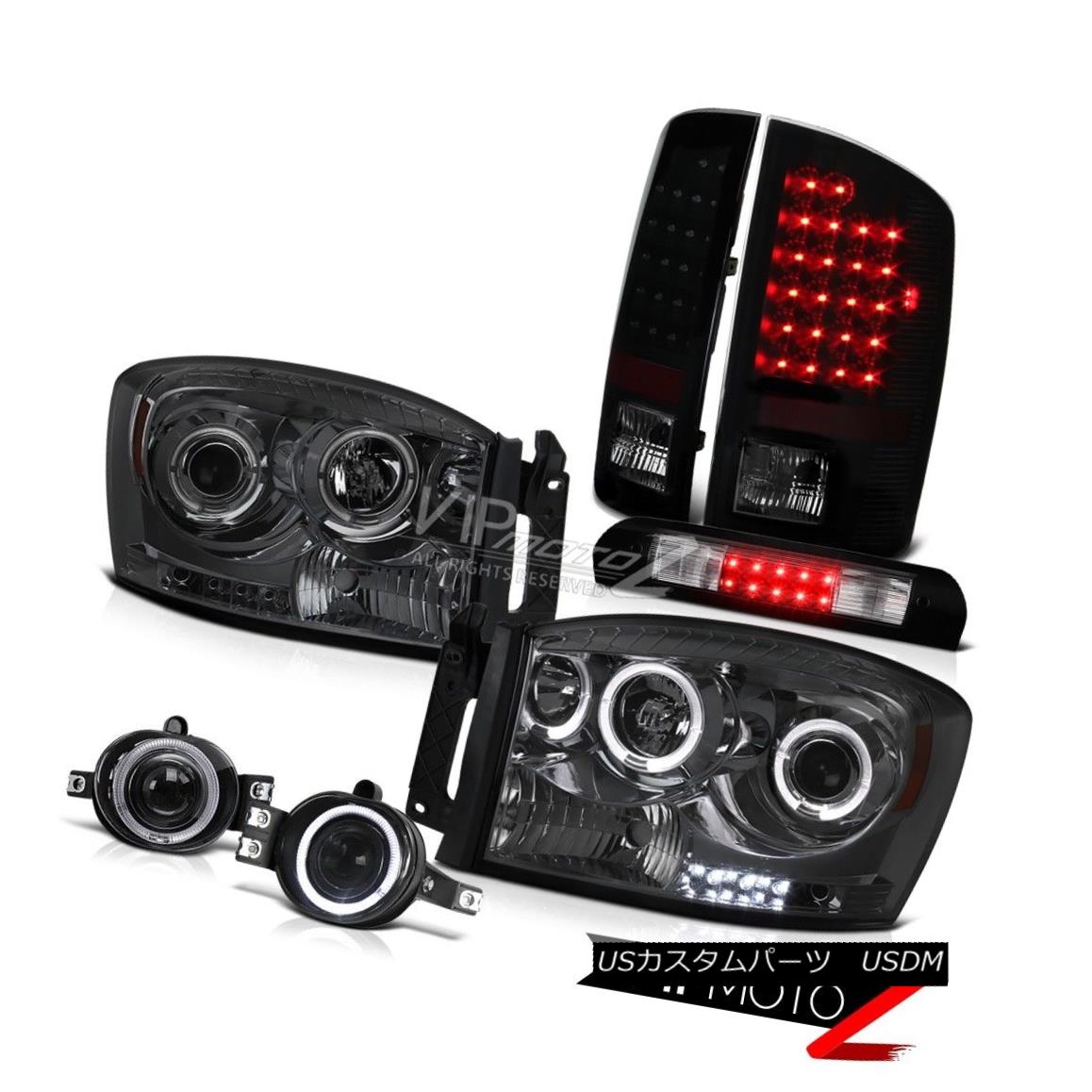 ヘッドライト 07 08 Ram Hemi Headlamps LED Tail Lights Lamps Halo Projector Fog High Brake 07 08 Ram HemiヘッドランプLEDテールライトランプHaloプロジェクターフォグハイブレーキ 【並行輸入品】