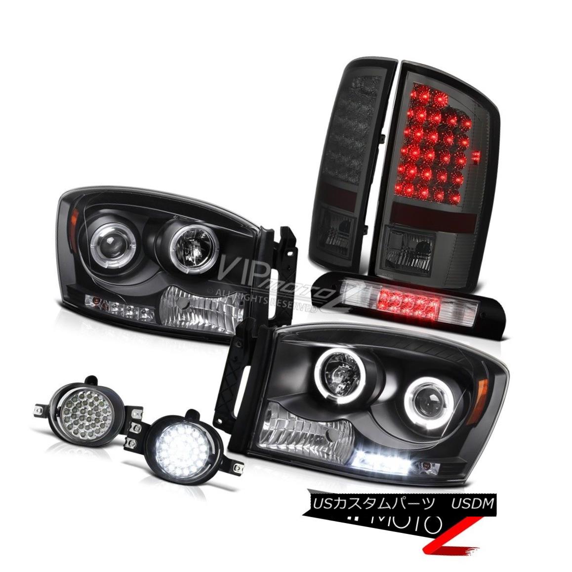 ヘッドライト 2007-2008 Ram TurboDiesel LED Headlights Smoked L.E.D Taillamp Foglamp 3rd Brake 2007 - 2008年ラムターボディーゼルLEDヘッドライトスモークL.E.Dテールランプフォグランプ第3ブレーキ 【並行輸入品】