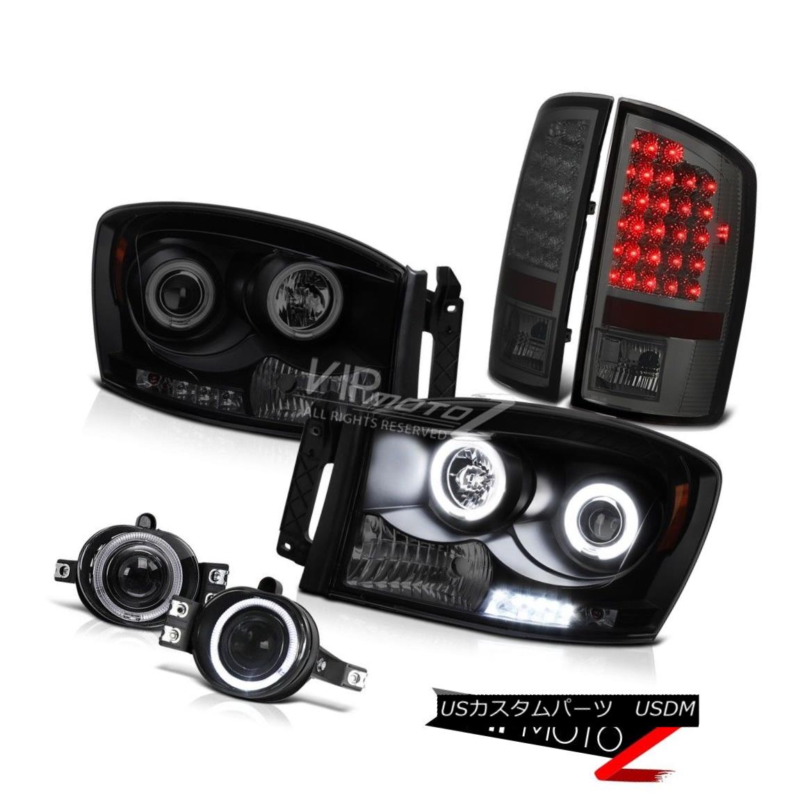 ヘッドライト Halo CCFL Angel Eye Headlamp Smoke LED Taillight Switch Fog Lamp Ram Sport 07 08 ハローCCFLエンジェルアイヘッドランプスモークLEDティアライトスイッチフォグランプラムスポーツ07 08 【並行輸入品】