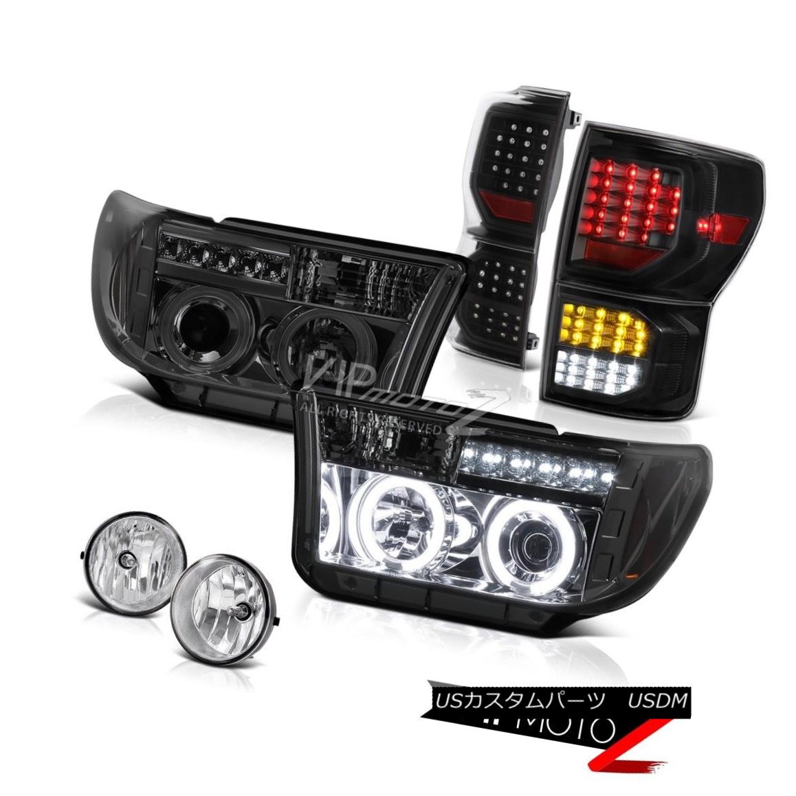 ヘッドライト 07-13 Toyota Tundra SR5 Tail Lamps Smokey Headlamps Euro Clear Fog SMD CCFL Rim 07-13トヨタツンドラSR5テールランプスモーキーヘッドランプユーロクリアフォグSMD CCFLリム 【並行輸入品】