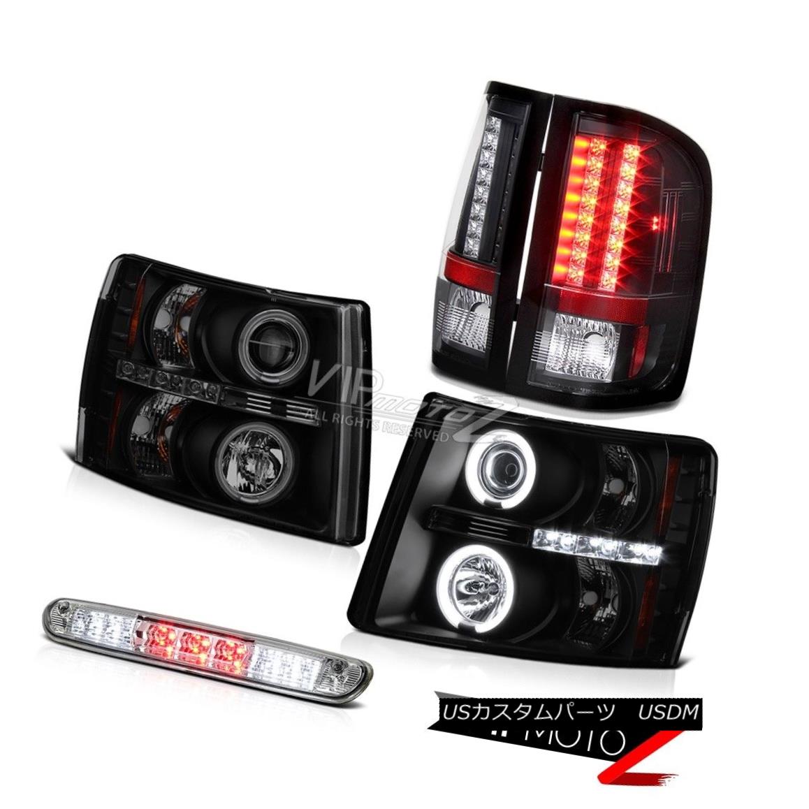 ヘッドライト 2007-2013 Silverado Darkest Angel Eye Headlight Tail Lights Euro Third Brake LED 2007年?2013年Silverado Darkest Angelヘッドライトテールライトユーロ第3ブレーキLED 【並行輸入品】