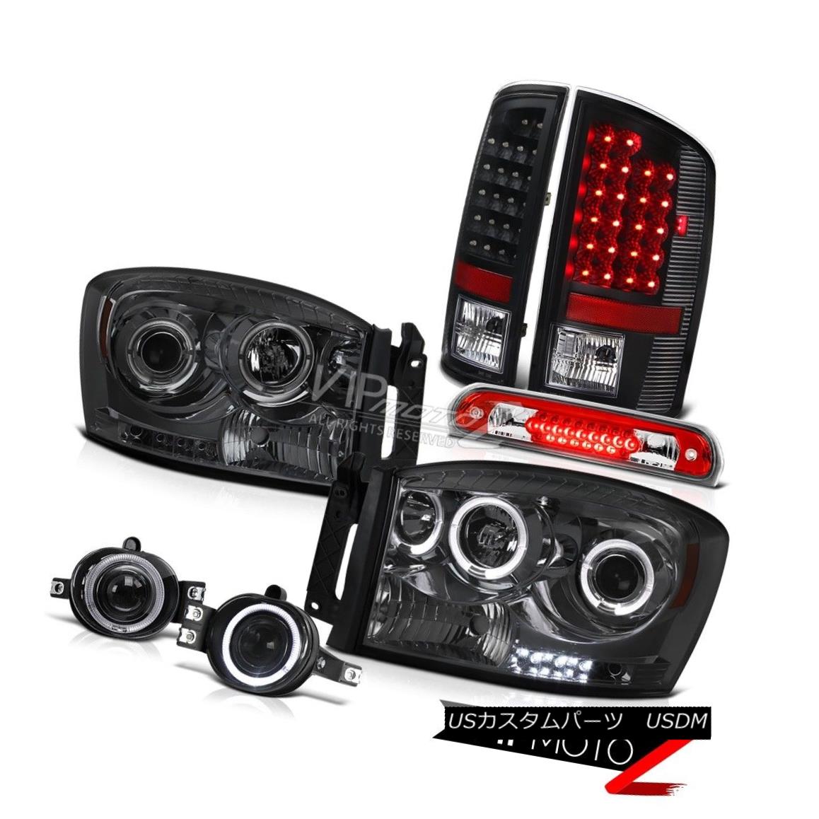 ヘッドライト Dark Halo Headlamps Black Brake Tail Lights Projector Fog Red Third 06 Dodge Ram Dark HaloヘッドランプブラックブレーキテールライトプロジェクターFog Red Third 06 Dodge Ram 【並行輸入品】