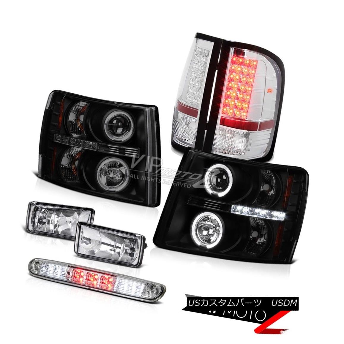 ヘッドライト Black Halo LED Headlight Chrome Tail Lights Bumper Fog High Stop 07-13 Silverado ブラックハローLEDヘッドライトクロームテールライトバンパーフォグハイストップ07-13シルバラード 【並行輸入品】