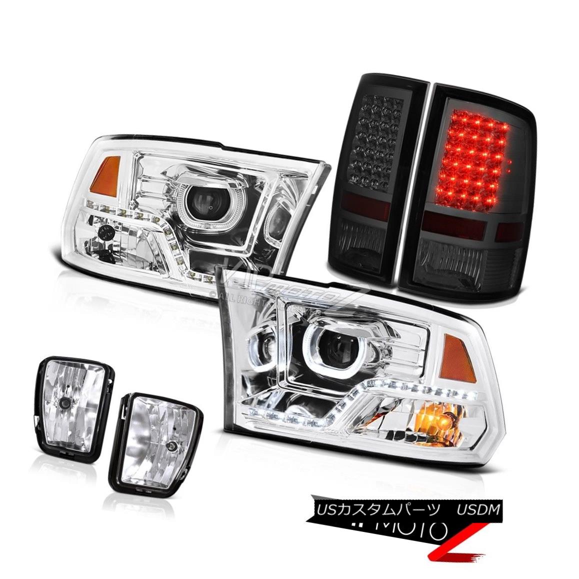 ヘッドライト 2013-2017 Dodge RAM 1500 DRL Headlamp Fog Lamp Phantom Smoke Led Tail Light SET 2013-2017 Dodge RAM 1500 DRLヘッドランプフォグランプファントムスモークテールライトセット 【並行輸入品】