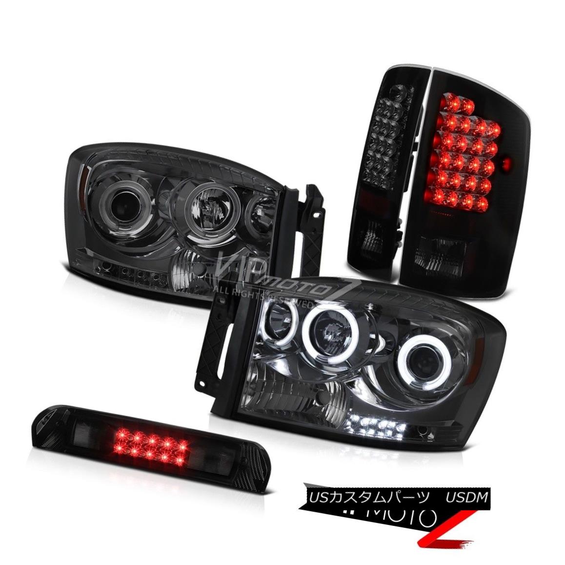 ヘッドライト [Phantom Smoke] CCFL Ring Headlights LED Brake Lamps Tinted 3rd 2007 2008 Ram V8 [Phantom Smoke] CCFLリングヘッドライトLEDブレーキランプ2007年第3四半期2008 Ram V8 【並行輸入品】