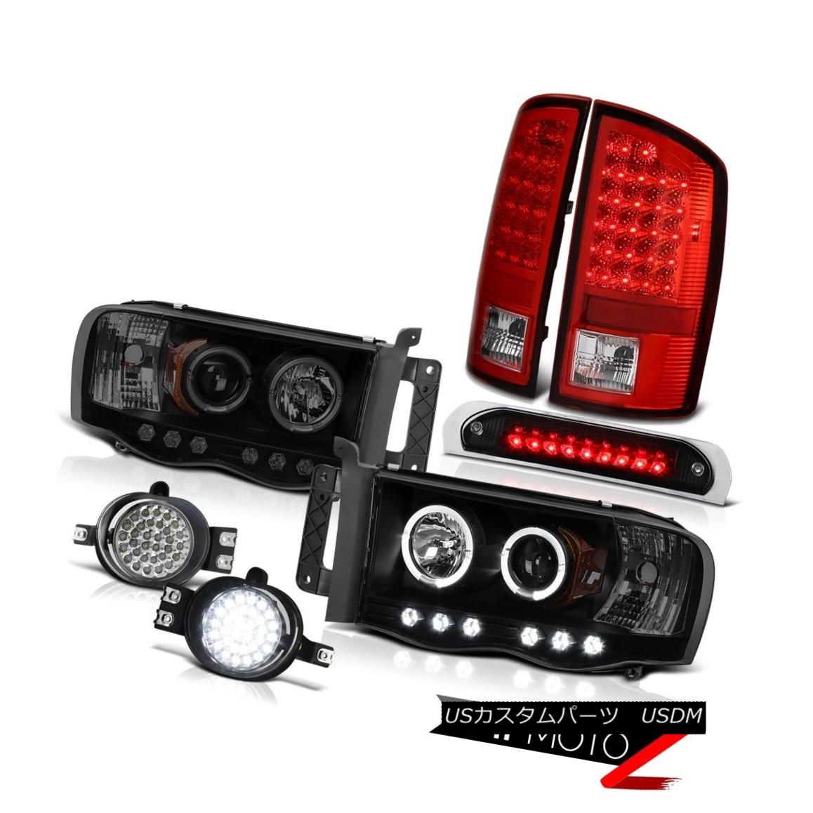 ヘッドライト Halo LED Projector Headlamps LH+RH Tail Foglamps Roof Cargo 02 03 04 05 Ram 3500 Halo LEDプロジェクターヘッドランプLH + RHテールフォグランプ屋根貨物02 03 04 05 Ram 3500 【並行輸入品】