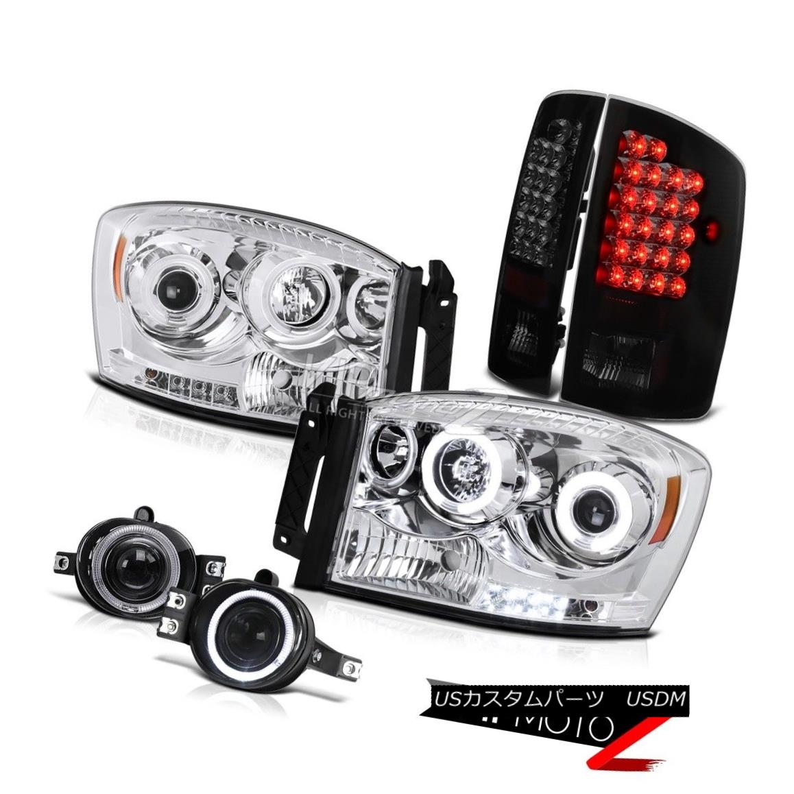 ヘッドライト GLASS LEN ANGEL EYE PROJECTOR FOGLIGHT+HEADLIGHT+LED SMOKE TAIL LIGHT DODGE RAM GLASS LED ANGEL EYE PROJECTORフォグライト+ヘッド ライト+ LED SMOKEテールライトダッジRAM 【並行輸入品】