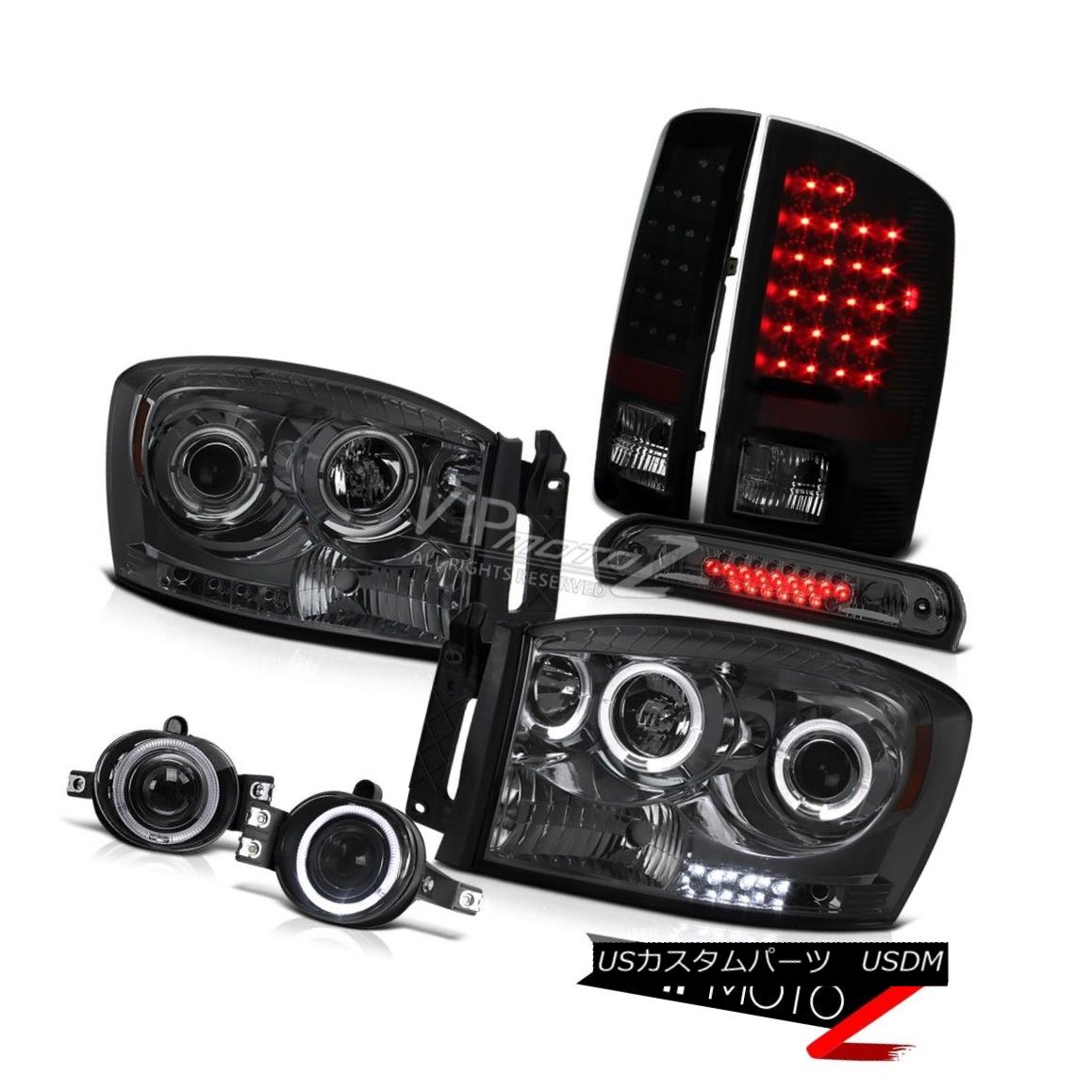 ヘッドライト 07 08 Dodge Ram 1500 Halo LED Headlights Smoke Tail Lights Driving Fog 3rd Cargo 07 08 Dodge Ram 1500 Halo LEDヘッドライト煙テールライトドライビングフォグ3貨物 【並行輸入品】