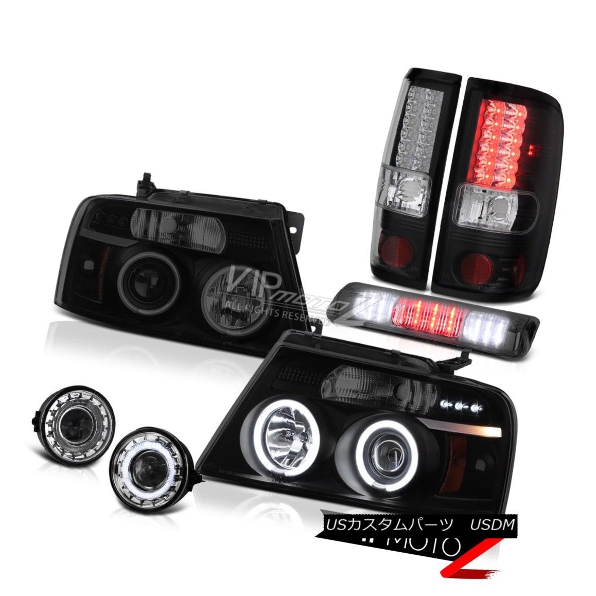 ヘッドライト 2004-2008 F150 PickUp CCFL Angel Eye Halo Ring Headlights Black LED Tail Lamps 2004-2008 F150ピックアップCCFLエンジェルアイハローリングヘッドライトブラックLEDテールランプ 【並行輸入品】