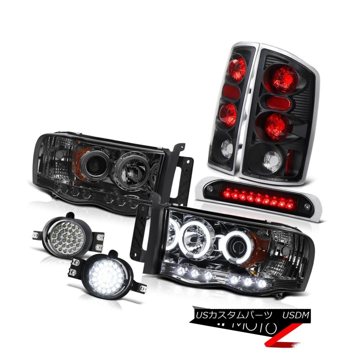 ヘッドライト 2002-2005 Ram 1500 Tinted CCFL Rim Headlights Rear Brake Lamps LED D.R.L Fog 3rd 2002-2005 Ram 1500のCCFLリムヘッドライトを暗くします。リアブレーキランプLED D.R.L Fog 3rd 【並行輸入品】