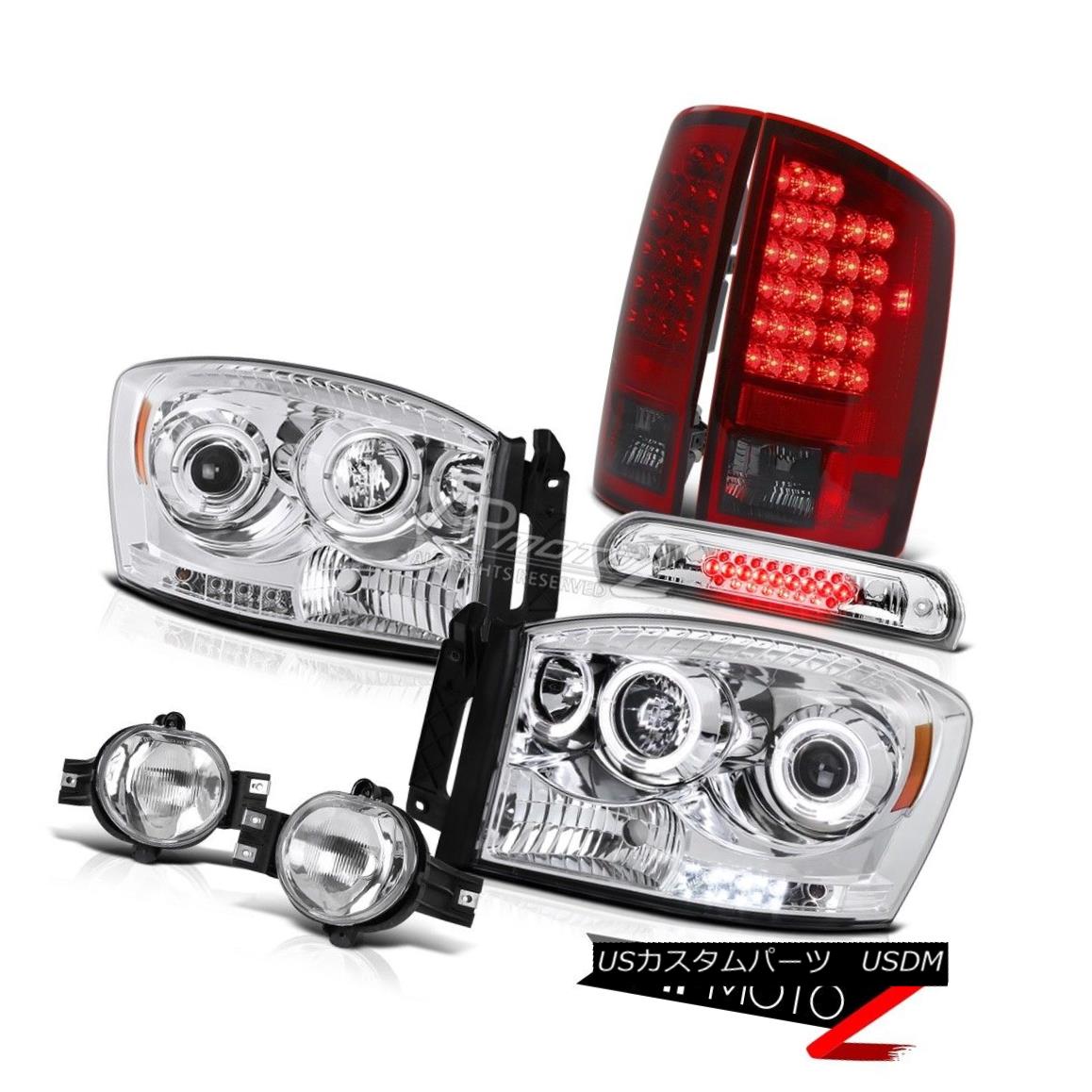 ヘッドライト 2007-2008 Ram Turbo LED Headlamps Red Smoke Taillights Euro Fog Roof Brake Cargo 2007 - 2008年ラムターボLEDヘッドランプ赤い煙の曇りユーロフォグ屋根ブレーキカーゴ 【並行輸入品】