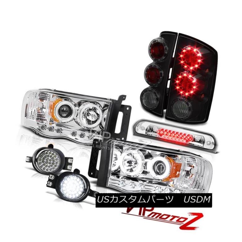 ヘッドライト 2002-2005 Ram V8 Halo CCFL Headlamps Sinister Black LED Tail Light Fog Roof Stop 2002年?2005年Ram V8 Halo CCFLヘッドランプ不審な黒LEDテールライトフォグ屋根停止 【並行輸入品】