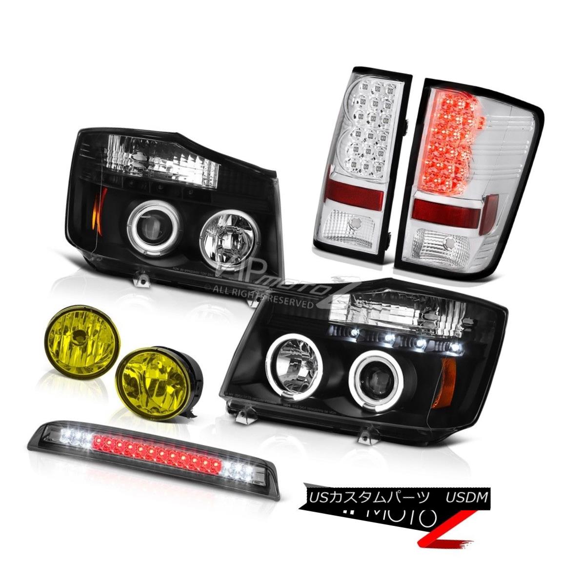 ヘッドライト For 2004-2015 Titan Twin Halo LED Headlamps Tail Lights Yellow Fog High Smoke 2004年?2015年タイタンツインハローLEDヘッドランプテールライトイエローフォッグハイスモーク 【並行輸入品】