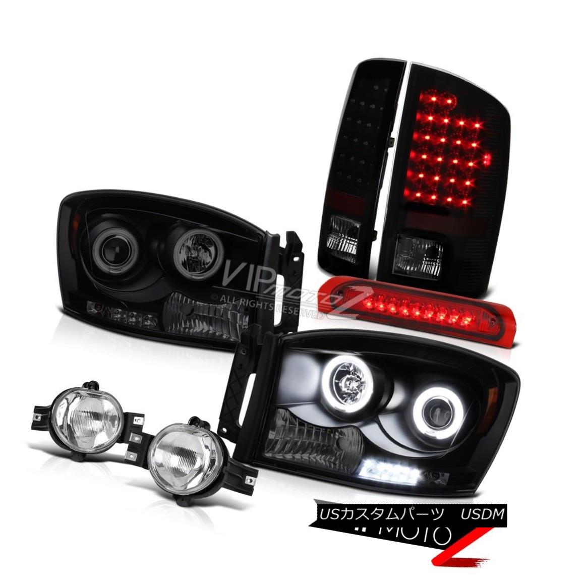 ヘッドライト CCFL Smoke Black Angel Eye Foglight Top Mount Brake Lamp 2006 Ram 1500 2500 3500 CCFLスモークブラックエンジェルアイフォグライトトップマウントブレーキランプ2006 Ram 1500 2500 3500 【並行輸入品】