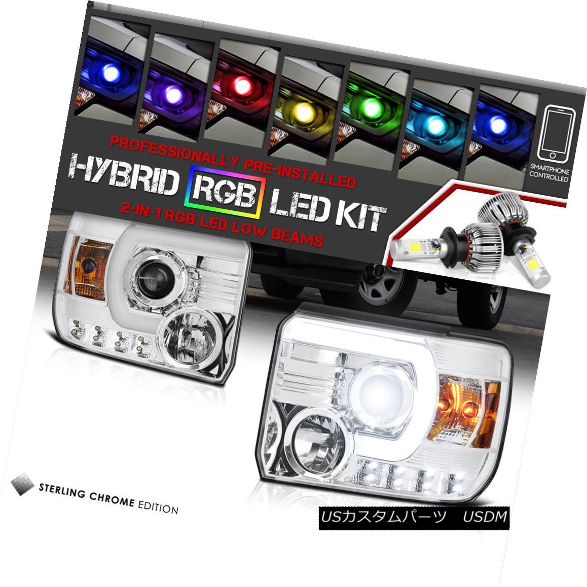 ヘッドライト [Flashing Multi-Color Low Beam] [FiBeR OpTic Tube] Headlamp 2014-2015 GMC Sierra [多色ロービーム点滅] [FiBeRオプティクチューブ]ヘッドランプ2014-2015 GMC Sierra 【並行輸入品】