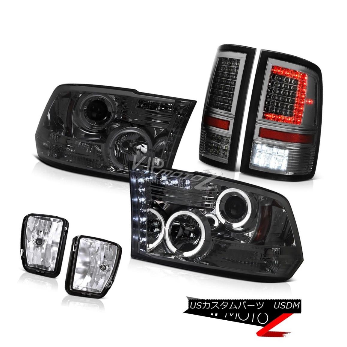 ヘッドライト 13-17 RAM 1500 Titanium Smoke Led Tail Lights Chrome Fog Head Lights SET PAIR 13-17 RAM 1500チタン煙LedテールライトクロームフォグヘッドライトSET PAIR 【並行輸入品】