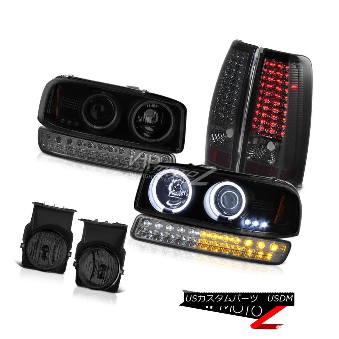 ヘッドライト 03-06 Sierra SLT Dark Smoke Fog Lamps SMD Tail Signal Lamp Tinted CCFL Headlamps 03-06シエラSLTダーク・スモーク・フォグ・ランプSMDテール・シグナル・ランプティント付きCCFLヘッドランプ 【並行輸入品】