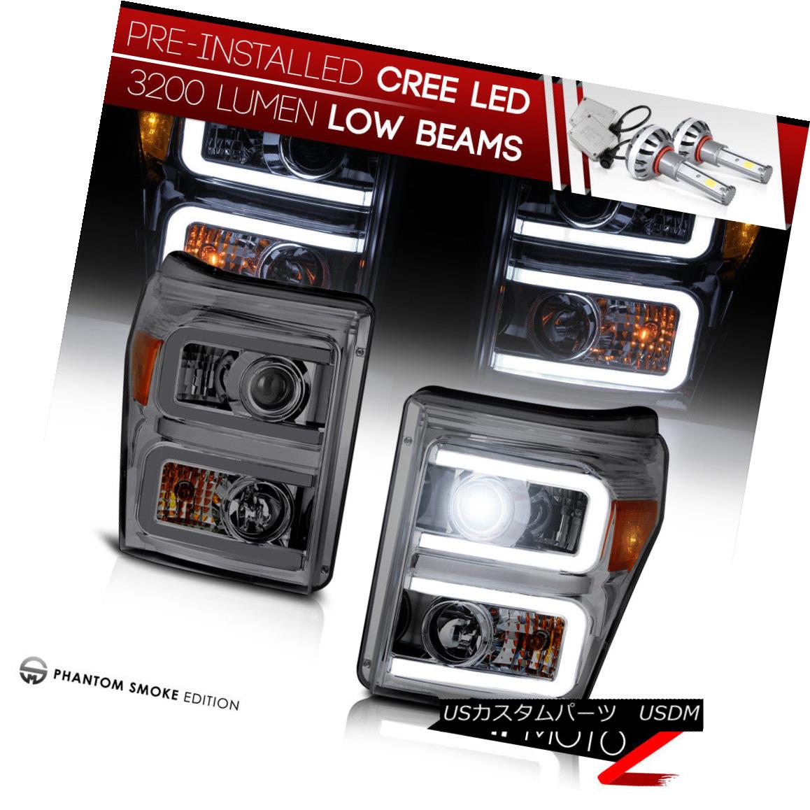 ヘッドライト [CREE Low Beam] 11-16 Ford F250 F350 OLED DRL Smoked Projector Headlight Upgrade [CREEロービーム] 11-16 Ford F250 F350 OLED DRLスモークプロジェクターヘッドライトアップグレード 【並行輸入品】