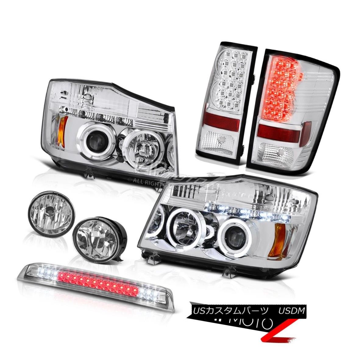ヘッドライト Halo Headlights Clear Tail Light Bumper Fog Roof Brake LED Clear For 04-15 Titan ハローヘッドライトクリアテールライトバンパーフォグ屋根ブレーキLEDクリア用04-15タイタン 【並行輸入品】