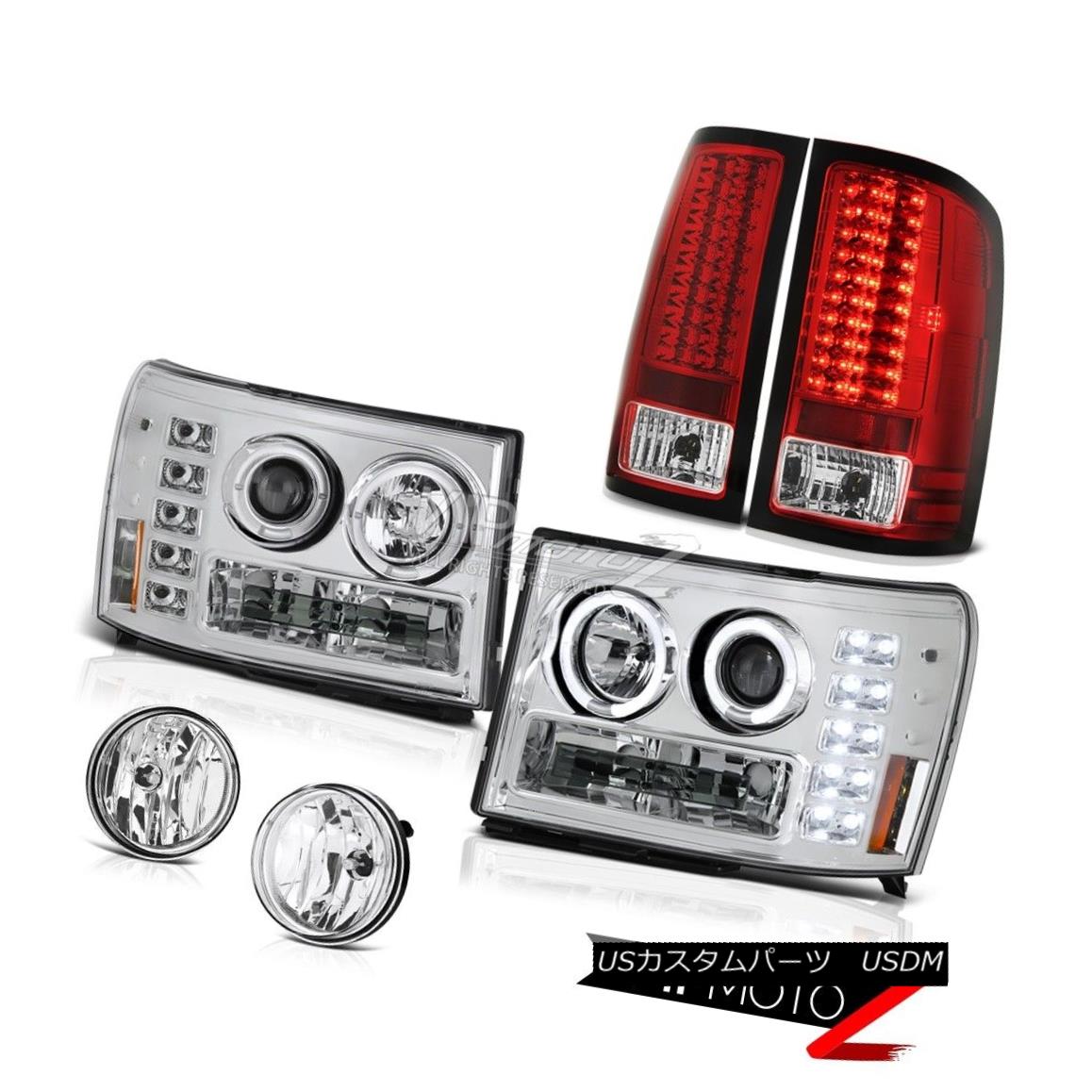 ヘッドライト GMC Sierra Duramax Denali Halo Rim Headlight Smoke LED Taillamps Bumper Foglight GMC Sierra Duramax Denali HaloリムヘッドライトスモークLEDタイルランプバンパーフォグライト 【並行輸入品】