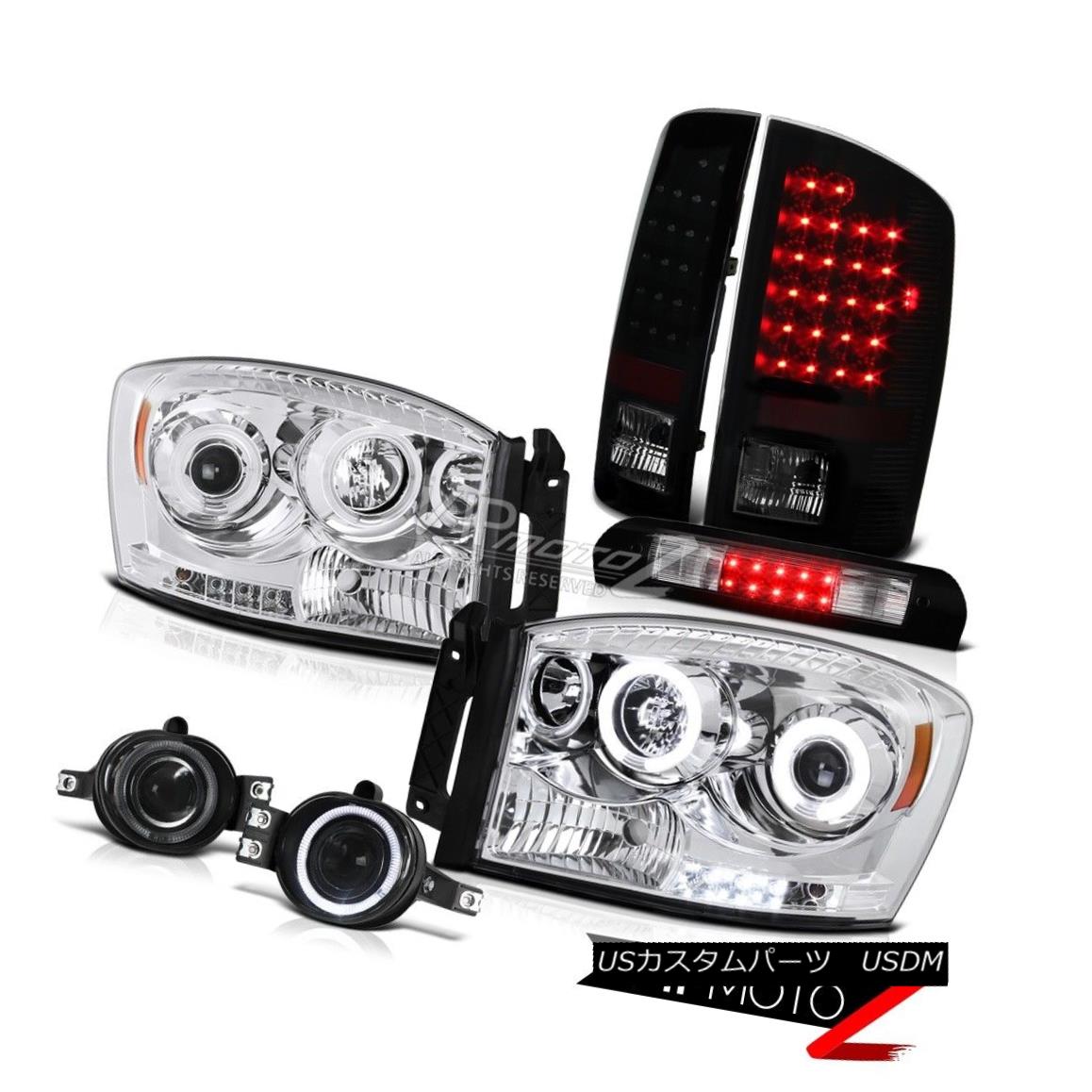 ヘッドライト Euro CCFL Ring Headlamps L.E.D Rear Tail Lights Fog High 3rd LED 06 Dodge Ram V6 ユーロCCFLリングヘッドランプL.E.Dリアテールライトフォッグハイ3rd LED 06 Dodge Ram V6 【並行輸入品】