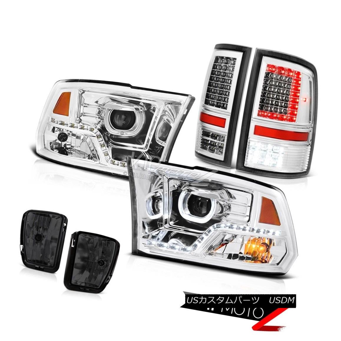 ヘッドライト 13-17 RAM 1500 LED Tail Light Head Titanium Smoke Fog Light Replacement Assembly 13-17 RAM 1500 LEDテールライトヘッドチタンスモークフォグライト交換アセンブリ 【並行輸入品】