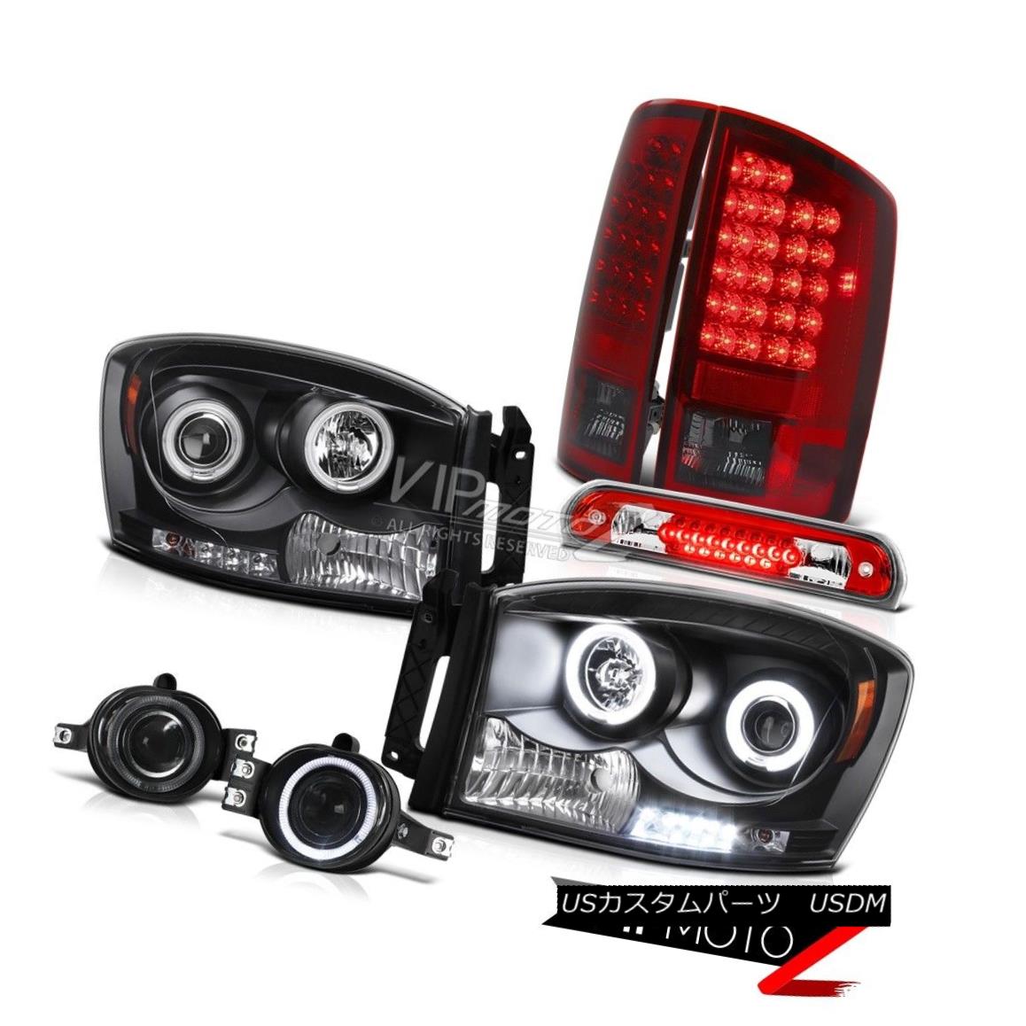 ヘッドライト 2007 2008 Dodge Ram CCFL Angel Eye Headlights Rear Tail Lights LED Fog High Stop 2007年2008年ダッジラムCCFLエンジェルアイヘッドライトリアテールライトLEDフォグハイストップ 【並行輸入品】