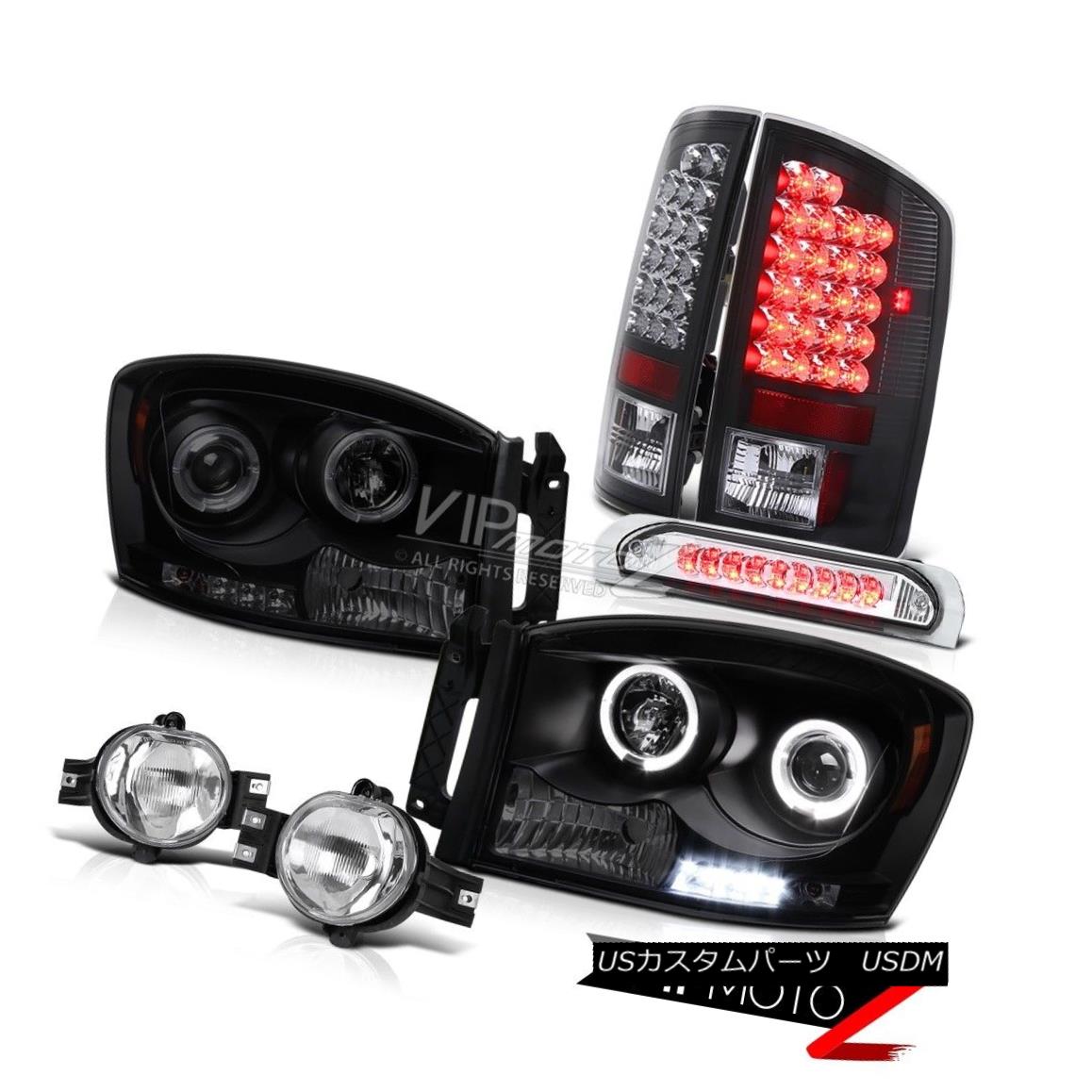 ヘッドライト Dual Halo Headlight LED Taillight Foglamp Third Tail Lamp Ram 1500 Laramie 07 08 デュアルヘイローヘッドライトLEDテールライトFoglamp第3テールランプラム1500ララミー07 08 【並行輸入品】