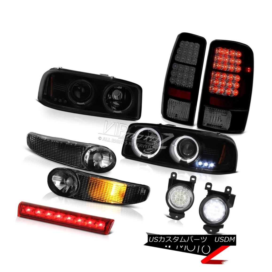 ヘッドライト Darkest Black Halo LED SMD Headlights Bumper Brake Fog Lights 2001-2006 Yukon XL 最も暗いブラックハローLED SMDヘッドライトバンパーブレーキフォグライト2001-2006ユーコンXL 【並行輸入品】